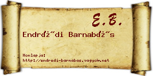 Endrédi Barnabás névjegykártya